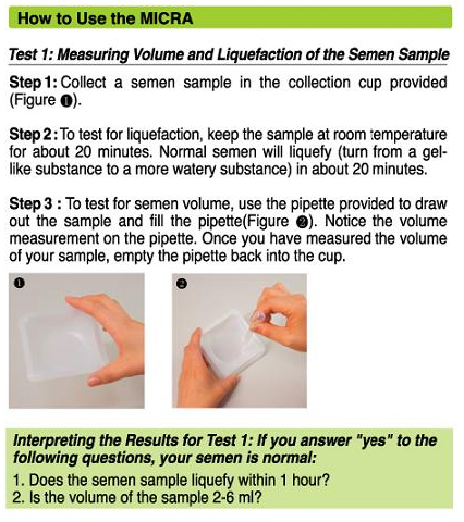 Sperm count and motility test