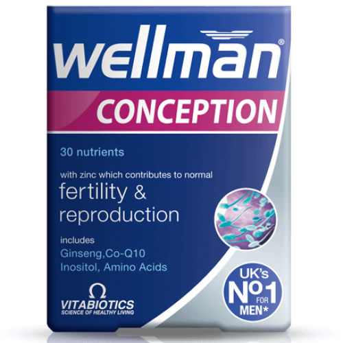 When you’ve decided to start planning a family, Wellman Conception supports your diet for normal fertility and reproduction, and is designed especially for men. Comprehensive formula, with support for men’s fertility Includes zinc which contributes to normal fertility and reproduction, and the maintenance of normal testosterone Also provides selenium, Ginseng, Co-Q10, Inositol and Peruvian Maca The UK's No.1 men's supplement brand