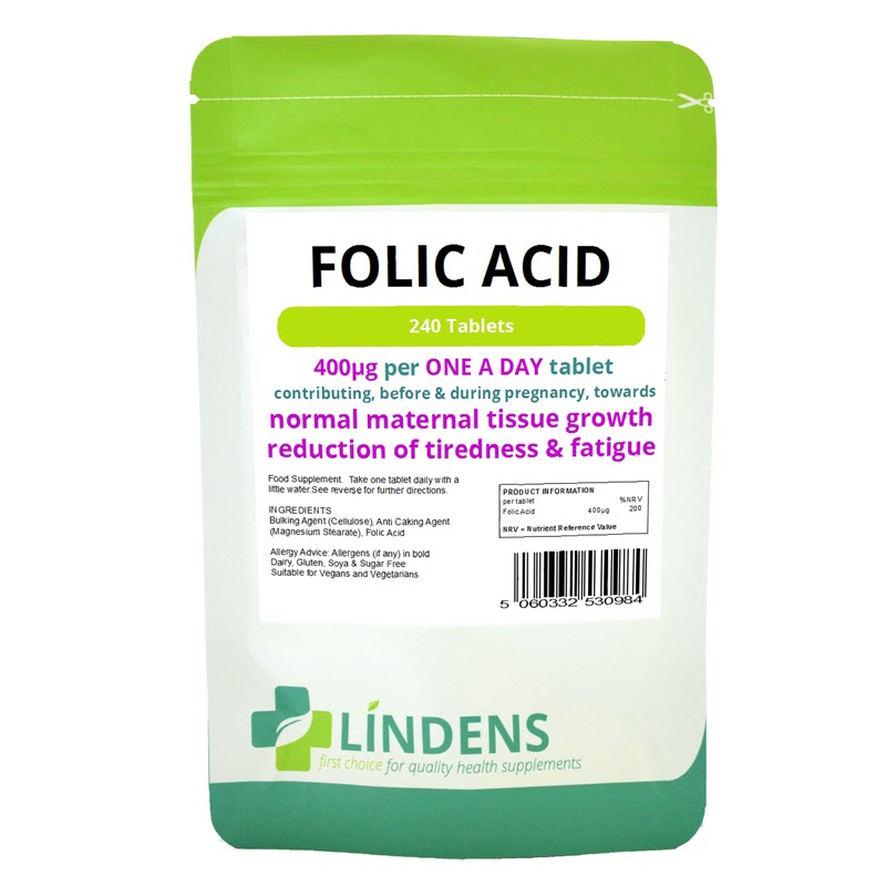 Folic Acid Tablets - 400mcg (240 Tablets)