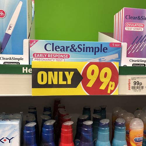 Clear & simple Pregnancy Test Costs 99p