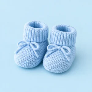 Baby Blue Knitted Booties
