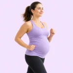 Pregnant Woman Jogging in Pastel Activewear